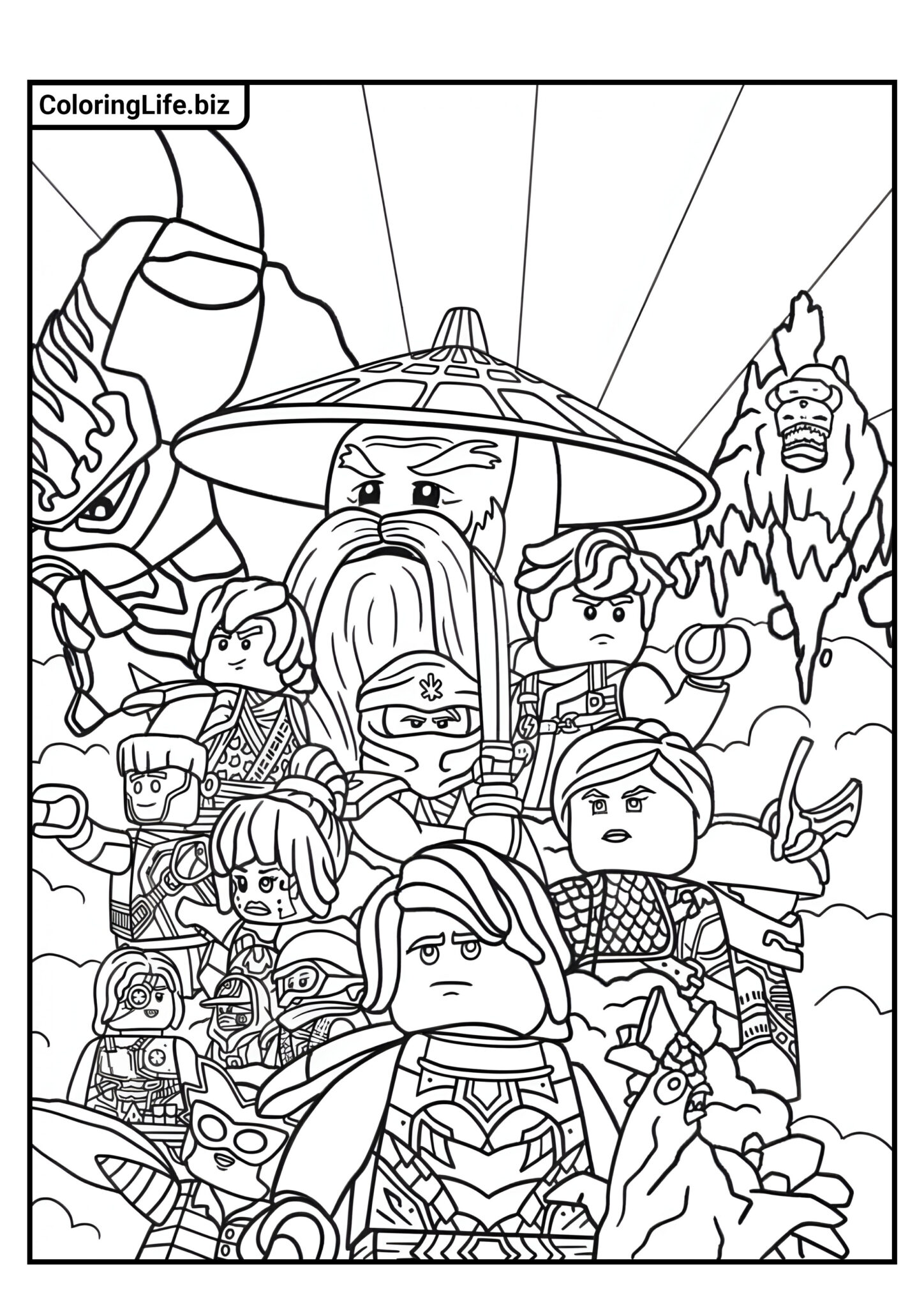 Ausmalbilder Ninjago für Jungen (100% kostenlos)
