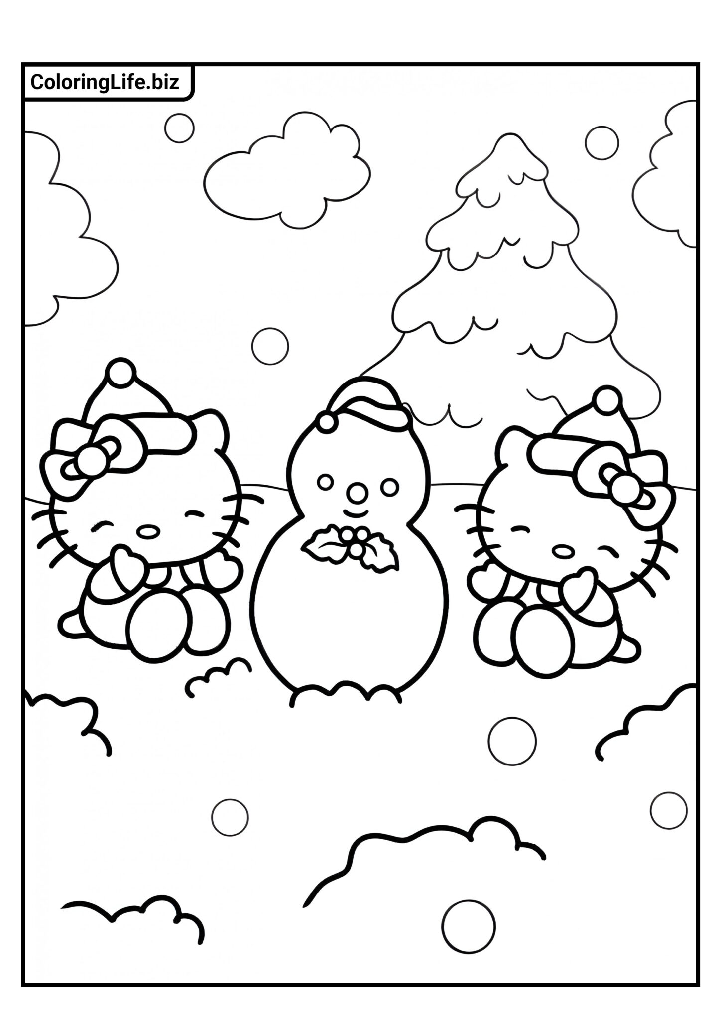 60 Ausmalbilder von Hello Kitty (Hello Kitty) zum Ausdrucken auf A4