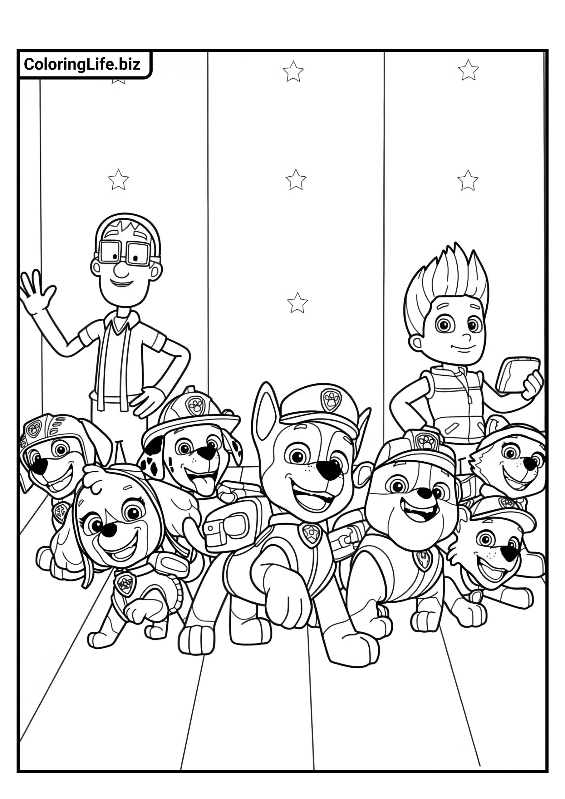Ausmalbilder Paw Patrol für den Druck