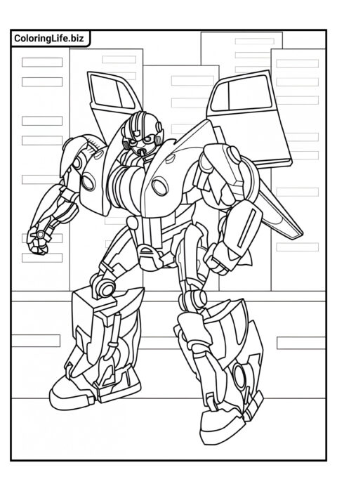 Раскраска Трансформер Бамблби (1)