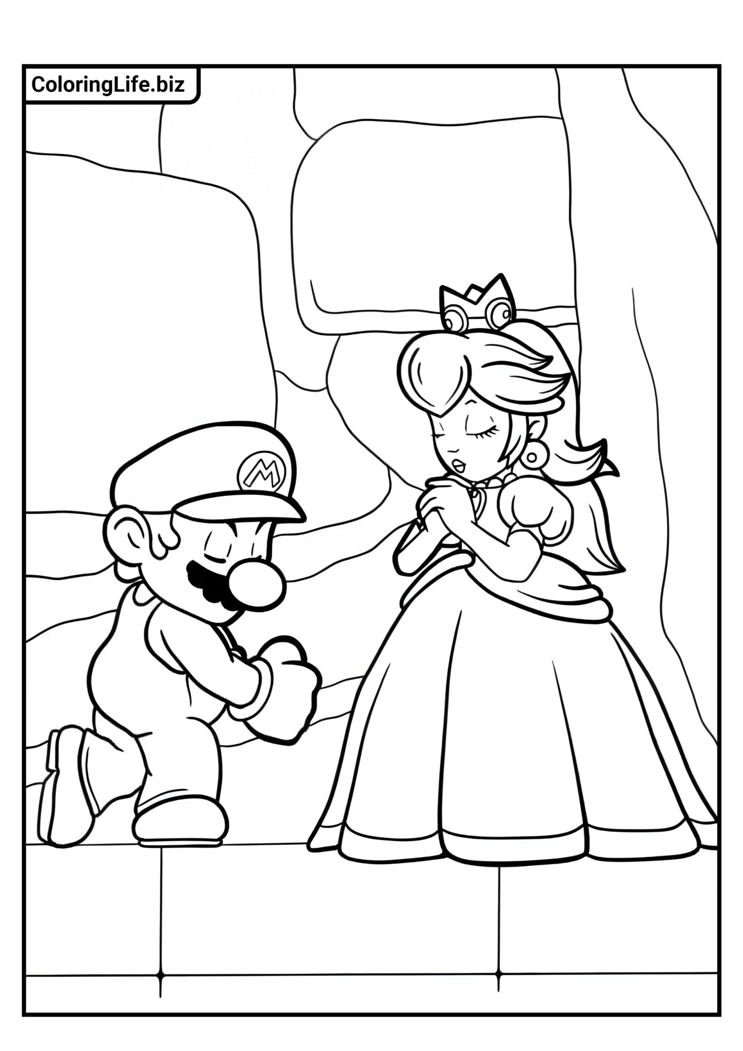 Ausmalbilder Prinzessin Peach | Ausdrucken auf A4