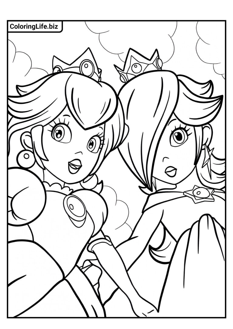 Ausmalbilder Prinzessin Peach | Ausdrucken auf A4
