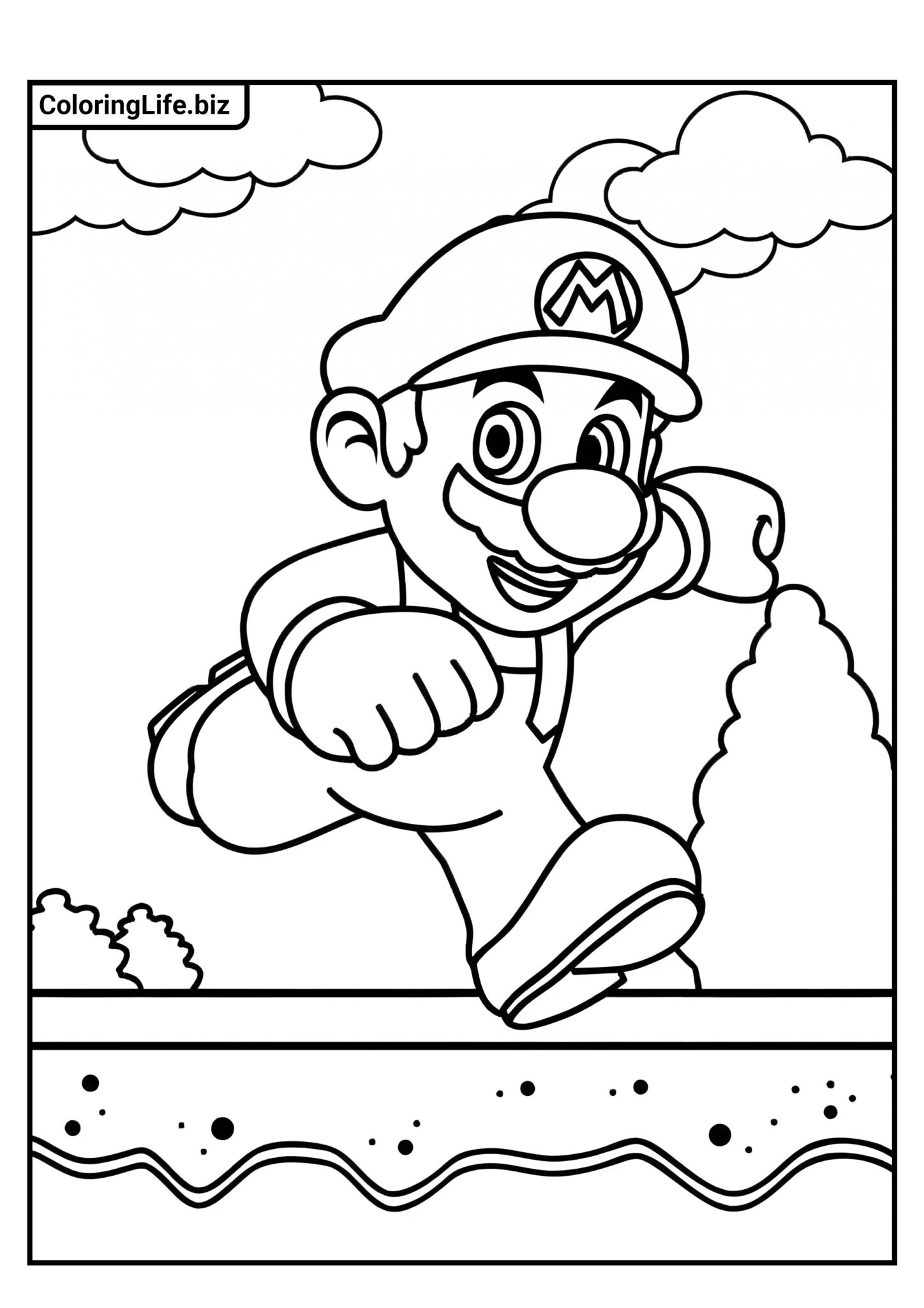  Ausmalbilder Mario (Super Mario Bros.) - ausdrucken auf A4 