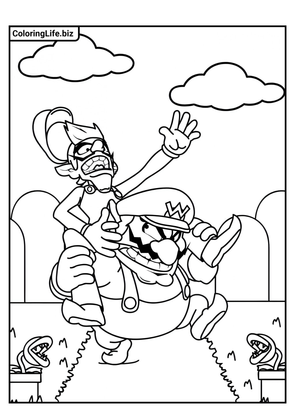  Ausmalbilder Mario (Super Mario Bros.) - ausdrucken auf A4 