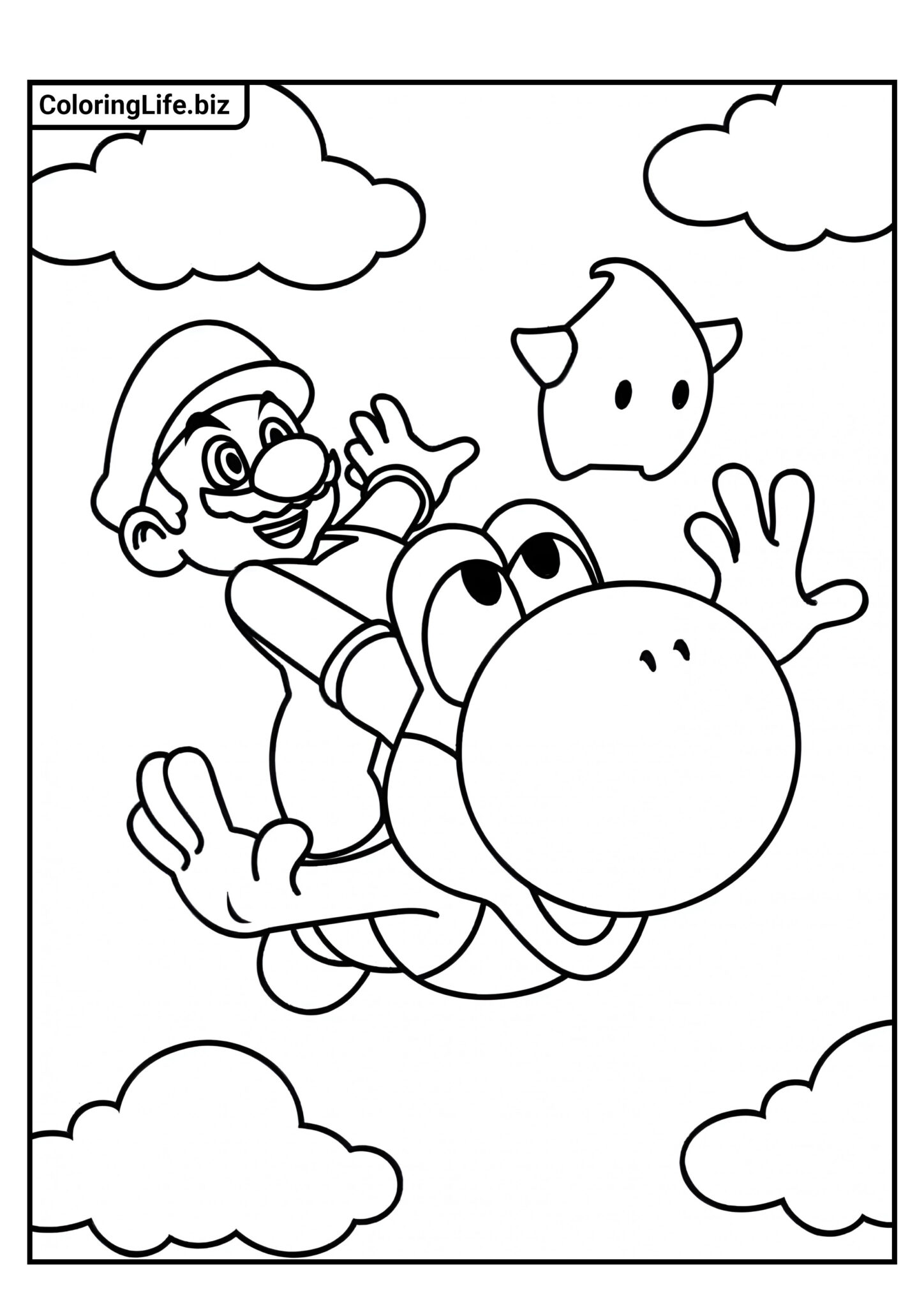 Ausmalbilder Mario (Super Mario Bros.) - ausdrucken auf A4
