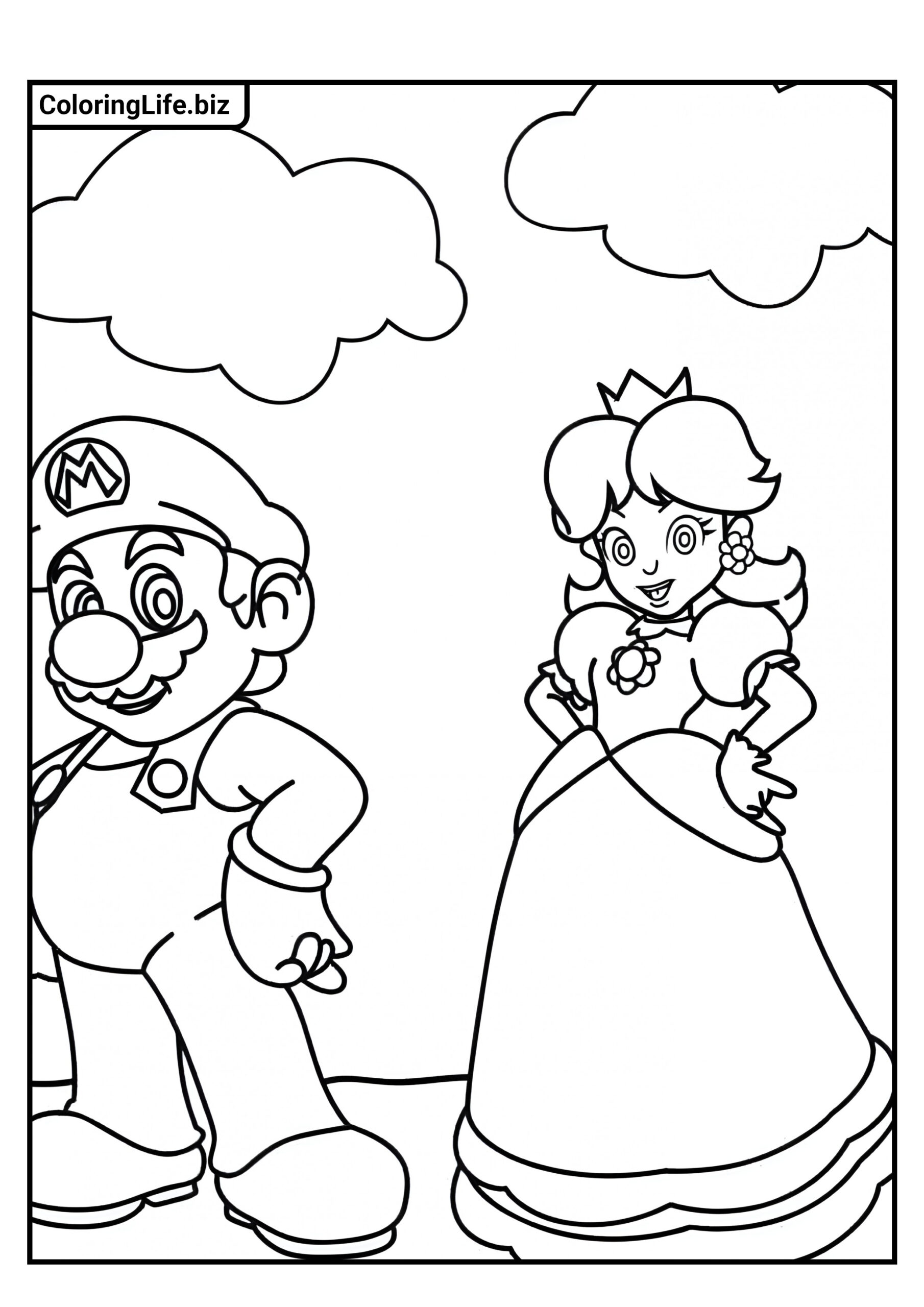  Ausmalbilder Mario (Super Mario Bros.) - ausdrucken auf A4 Motiv 