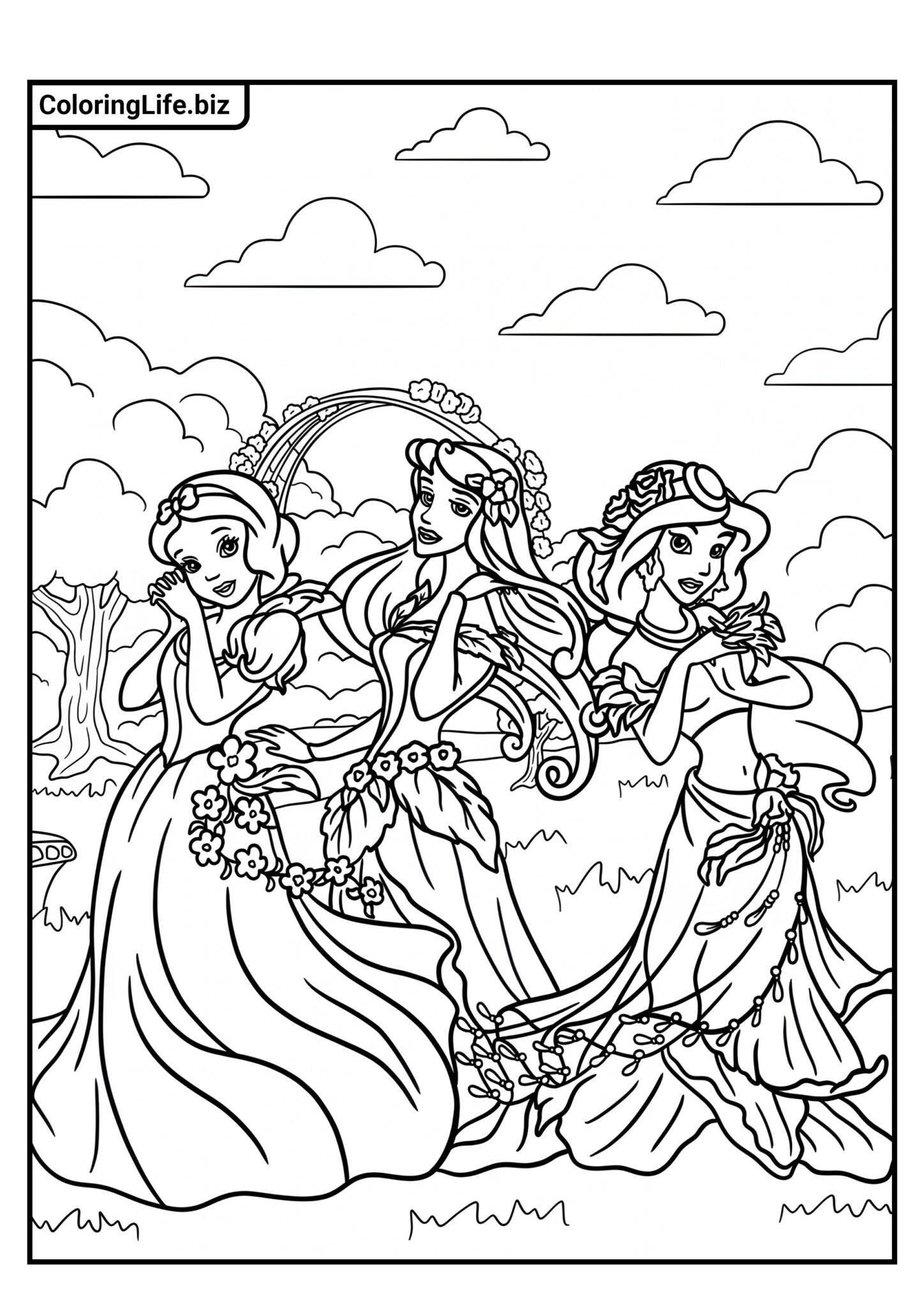  Ausmalbilder Disney-Prinzessinnen 