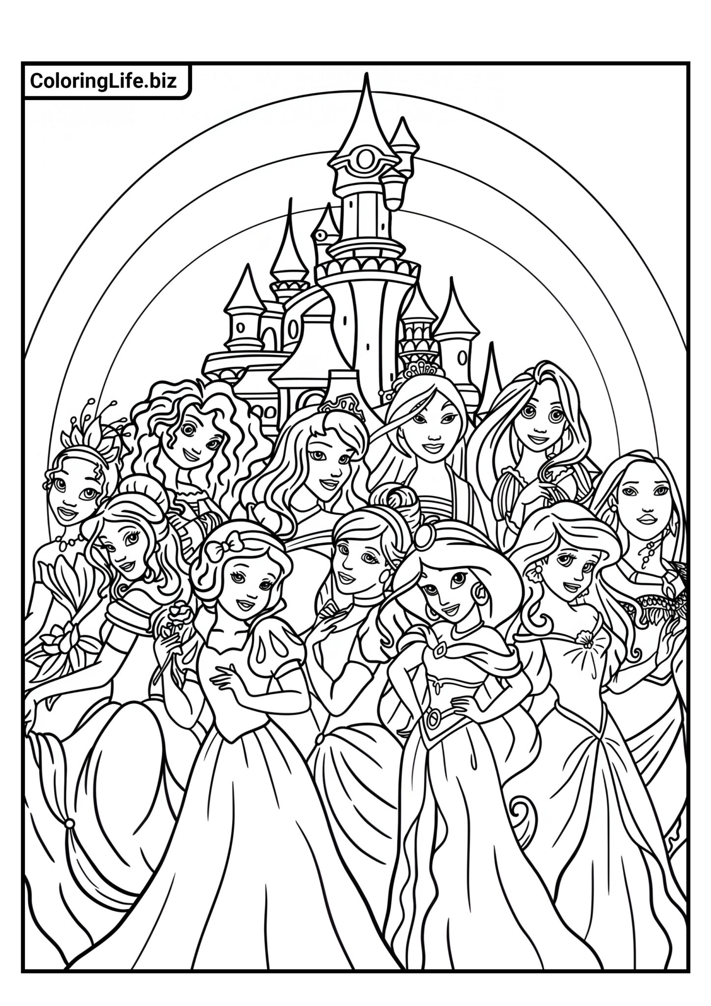  Ausmalbilder Disney-Prinzessinnen 