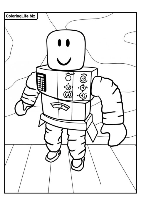 Раскраска Мистера Робота из Роблокс