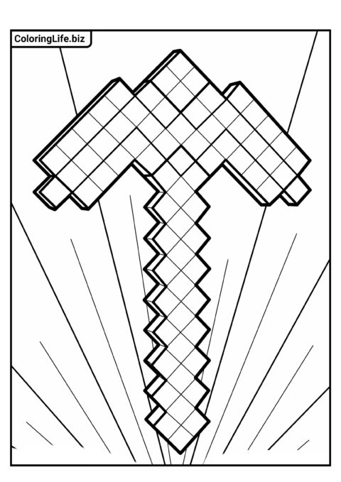 Раскраска для детей: Майнкрафт Кирка