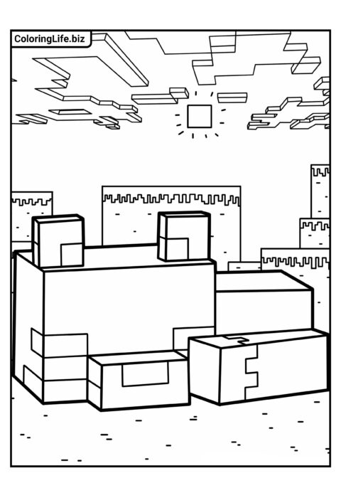 Раскраска: Лиса из Майнкрафт