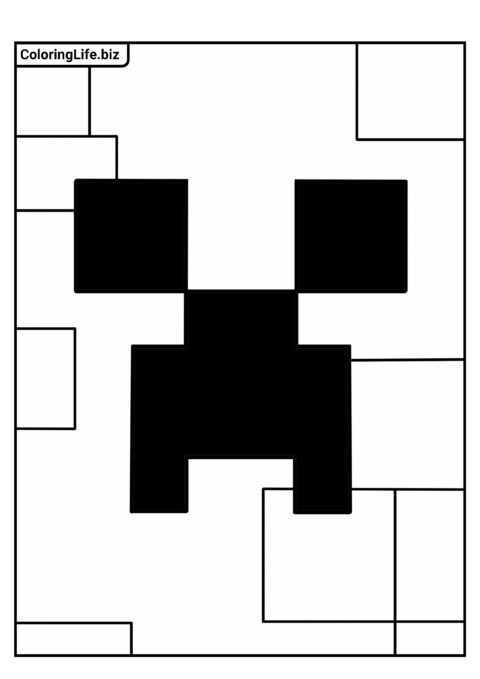 Раскраска для детей: Логотип Майнкрафт