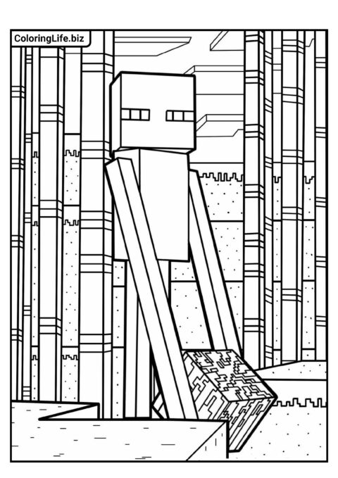 Раскраска Майнкрафт: Эндермен
