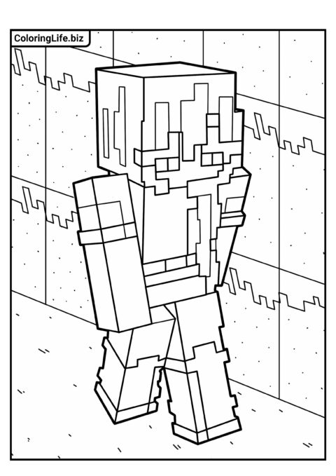 Раскраска Майнкрафт: Девочка (Алекс)