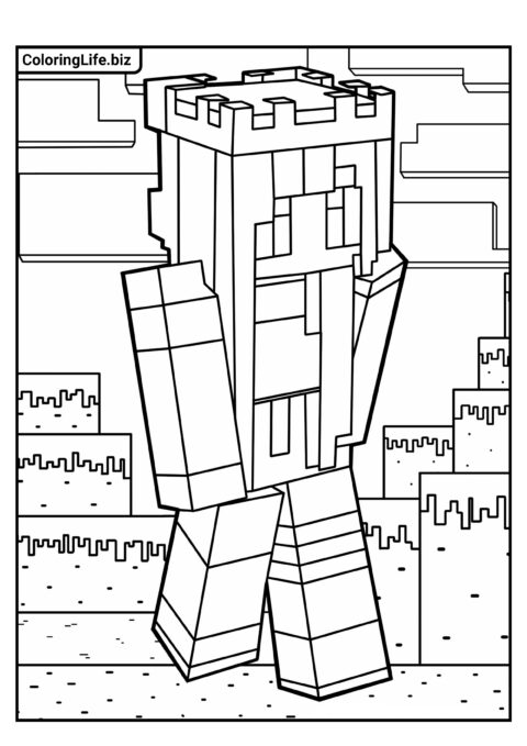 Раскраска: Персонаж ItsAlyssa из Майнкрафт