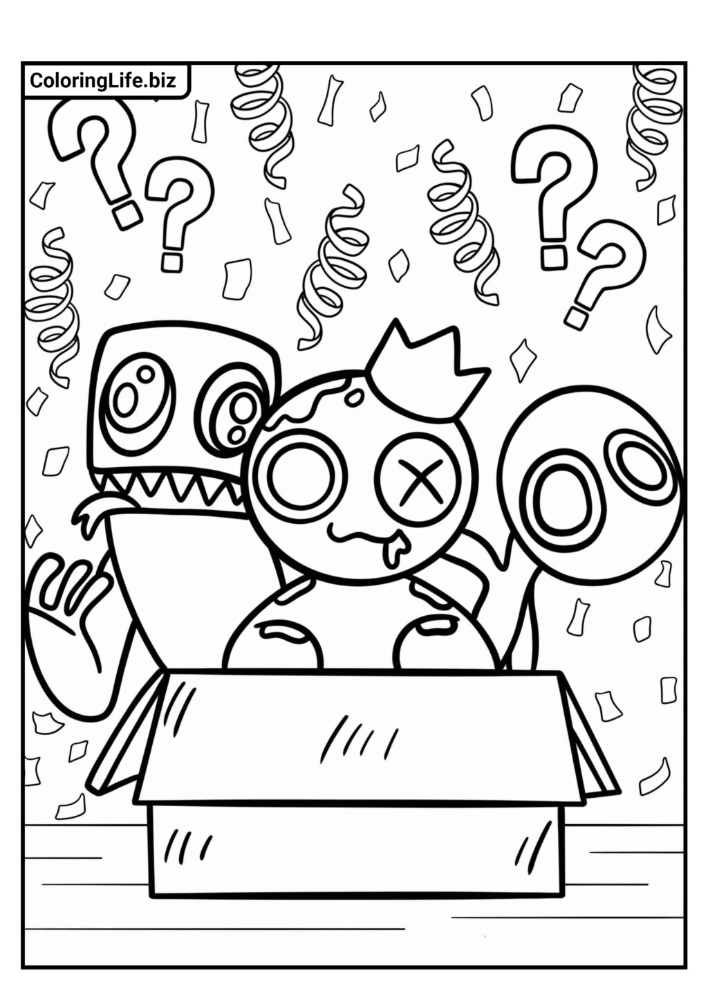 Ausmalbilder Regenbogenfreunde (Rainbow Friends) ausdrucken